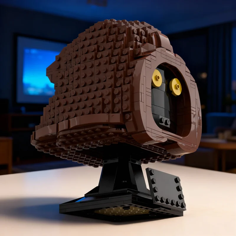 740 piezas MOC Jawa Bust Helmet Collection Style Star Battle, bloques de construcción de modelos, decoración de estantería, decoración del hogar, decoración de habitación, regalo para niños