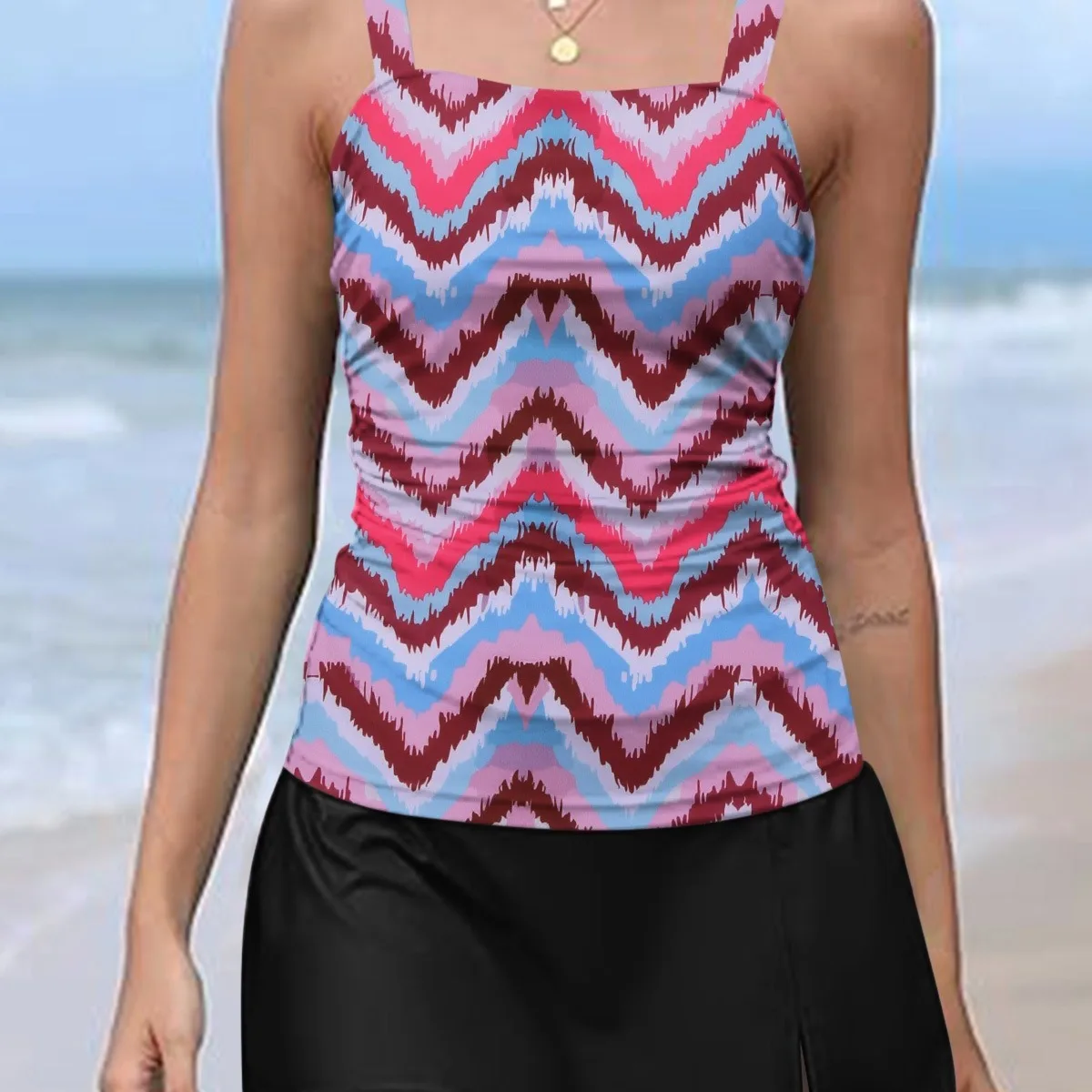 새로운 대외 무역 수영복 섹시한 양복 튜브 탑 서스펜더 스커트 Tankini Split 여성 Amazon 수영복 Cw2074