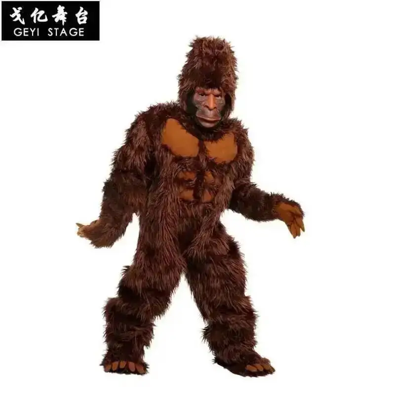 Costume New Cosplay For Adult Halloween Plush Furry Mascot Animal Venice Carnival Dress Suit Fursuit Orangutan Gorilla