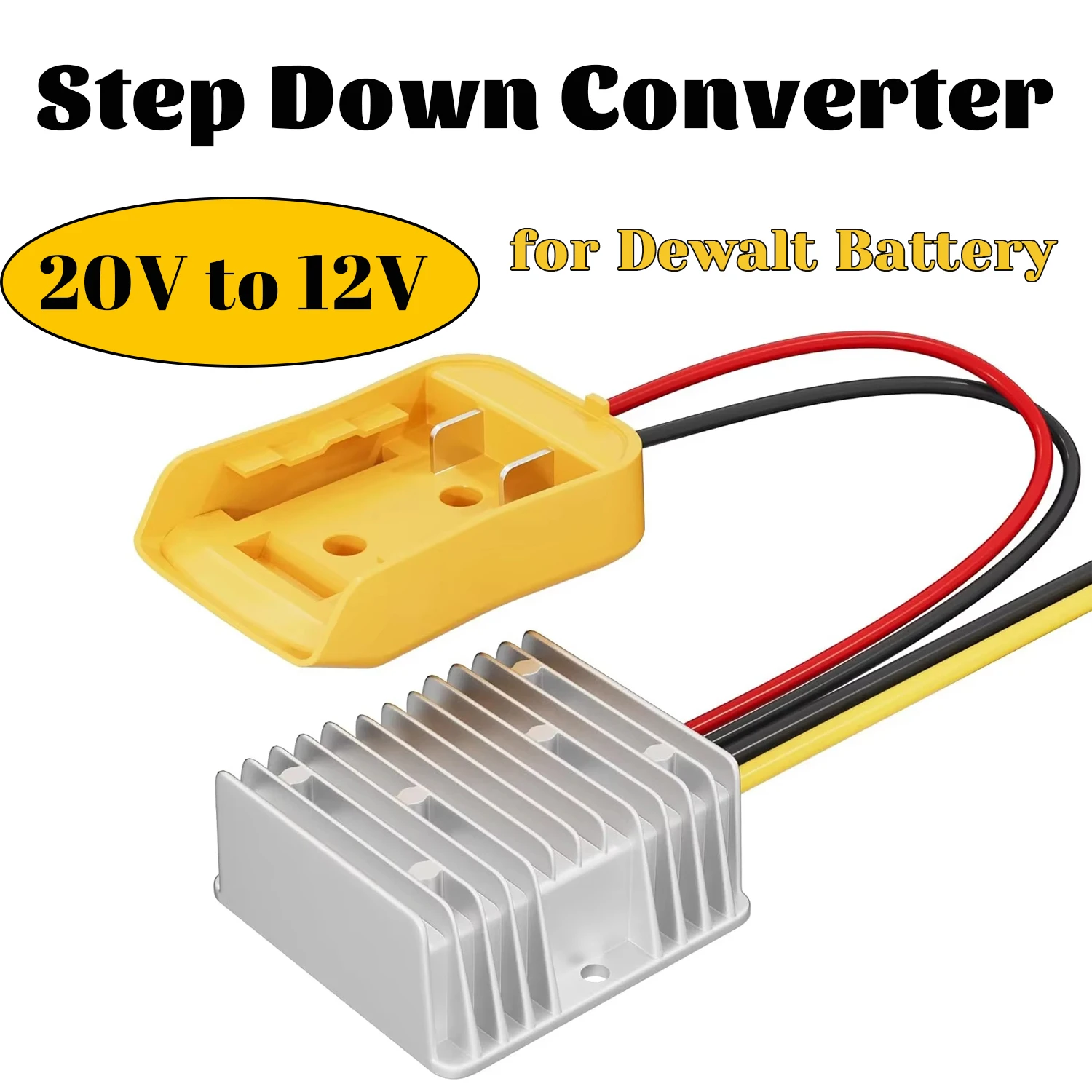 20V to 12V Step Down Converter For Dewalt 20V MAX Battery 120W 10A DC Voltage Regulator For LED Fan Camera DIY No Battery