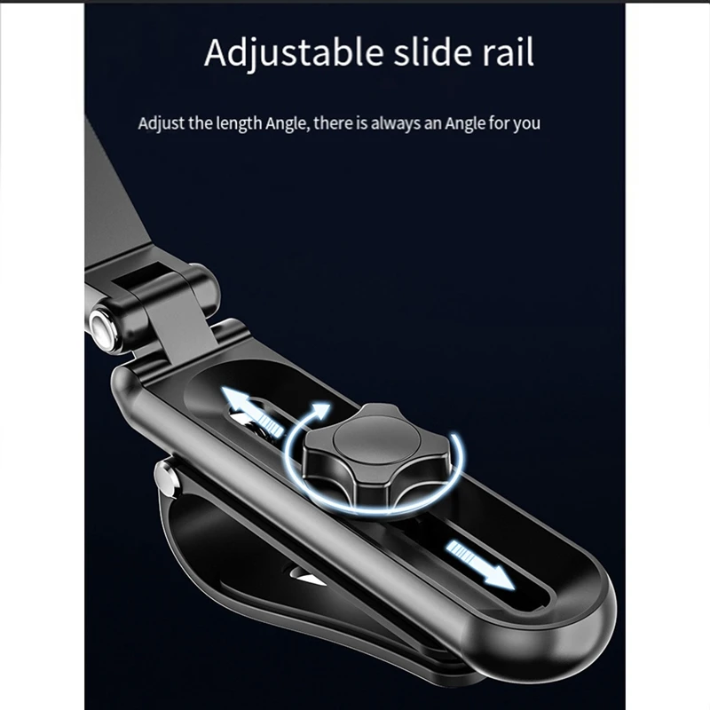 Подставка для телефона Вращающийся и выдвижной автомобильный держатель для телефона Солнцезащитный козырек Универсальный 1080 °   Вращающийся телефон