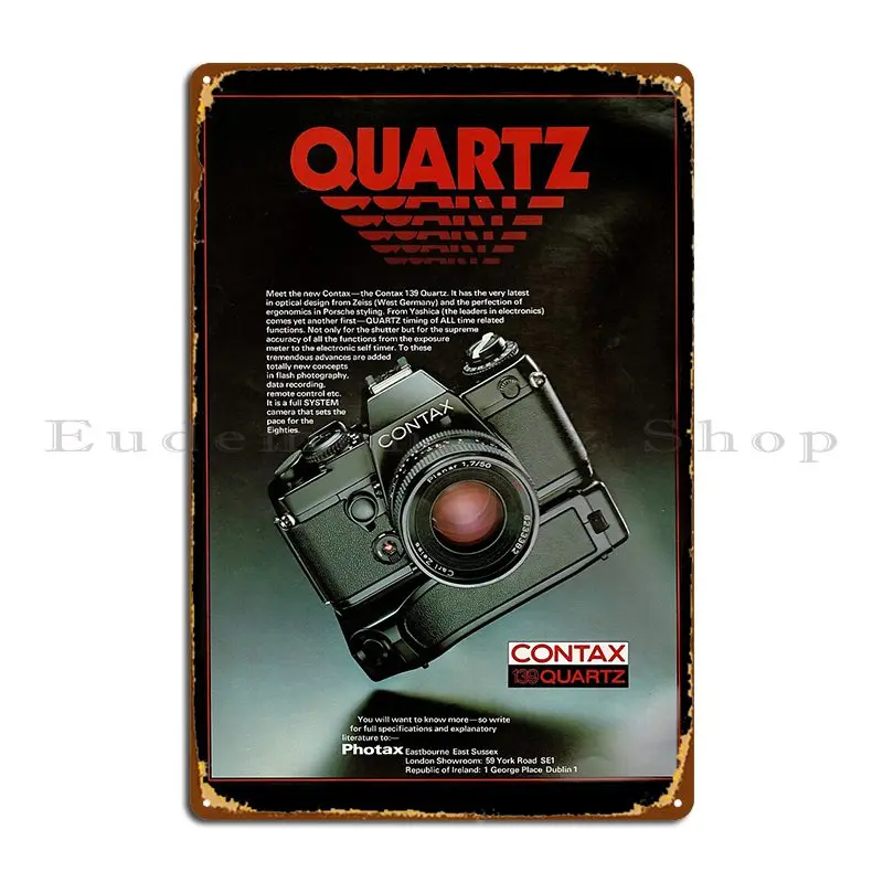 Quartz Contax Cameras Vintage Advertisement Film Photography Camera Ad Metal Plaque Poster Customized Plaques Tin Sign Poster