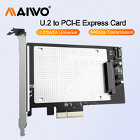 MAIWO 2.5-Inch U.2 to PCI-e 4.0 X4 X8 X16 Adapter Card for U.2 NVMe SSD PCIe 4.0 X4 Full Speed Support 6TB 2.5 inch SATA SSD/HDD