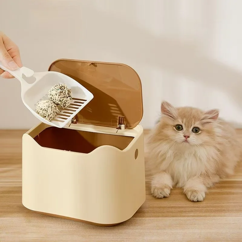 Mini Cat Excrement Trash Can Fully Enclosed Cat Litter Basin Cat Toilet Cat Litter Special Garbage Can Excrement Supplies