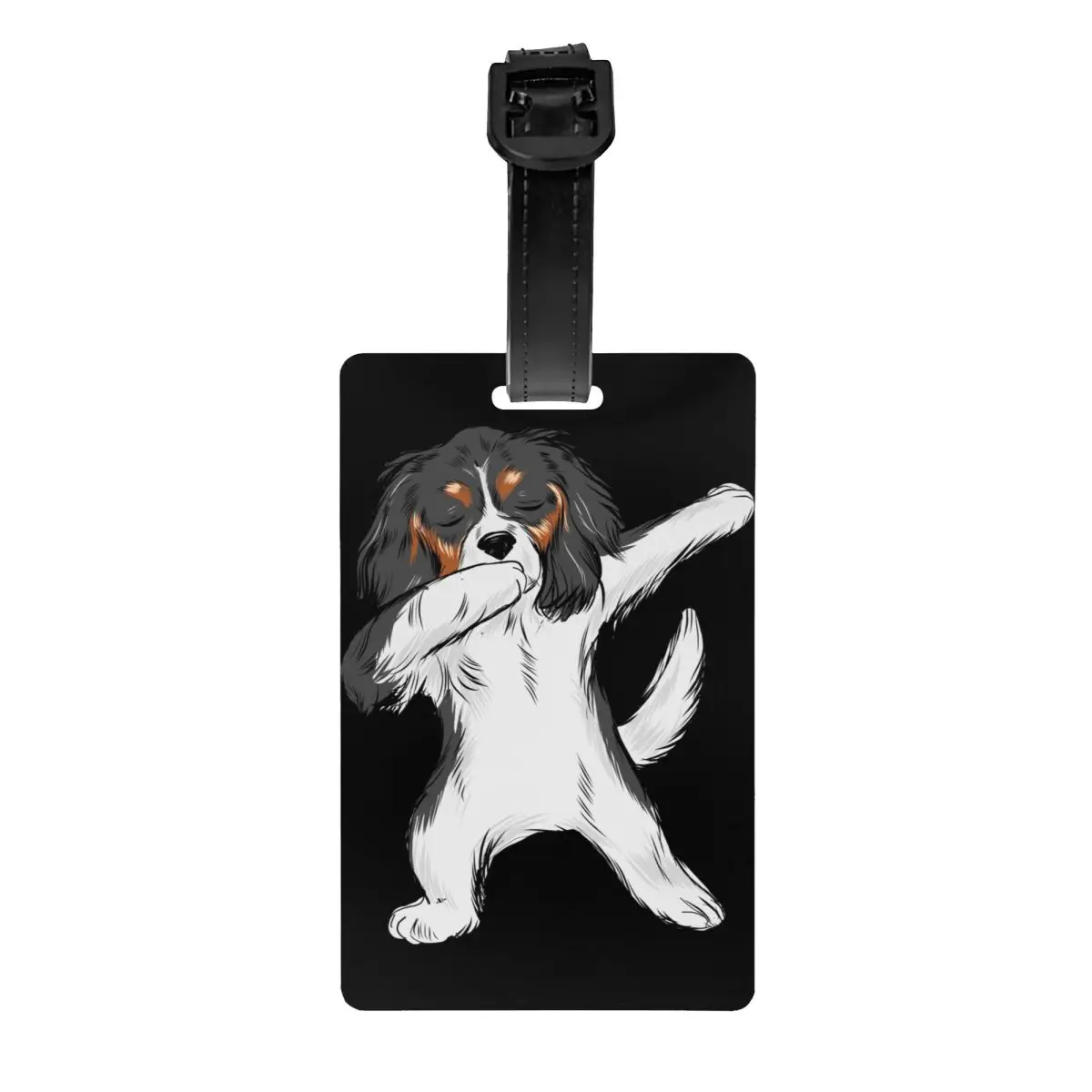 Custom Dabbing Cavalier King Charles Spaniel Dab Dance Luggage Tags for Suitcases Cute Dog Baggage Tags Privacy Cover ID Label