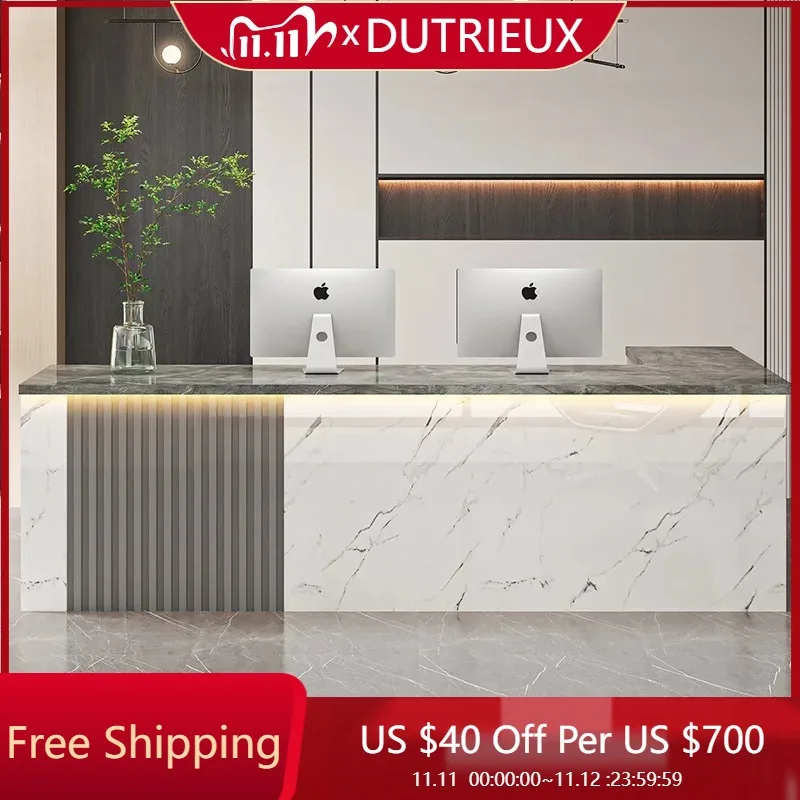 

Aesthetic Simple Salon Reception Desk Counter Luxury Simple Office Reception Desks Modern Escritorio Chinese Style Furniture
