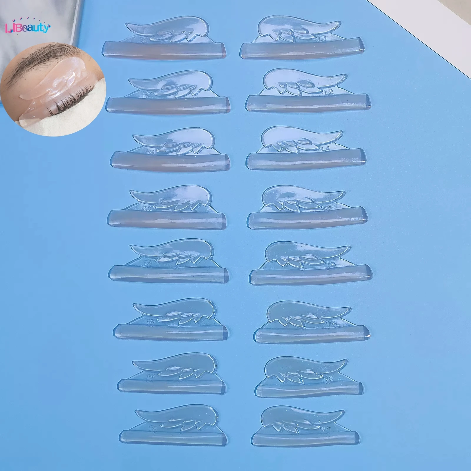 

Libeauty 8 пар свободного клея, стандартные подушечки для завивки ресниц, липкие ресницы, стержень, щипцы для ресниц, 3D аксессуары для подъема, инструмент для макияжа