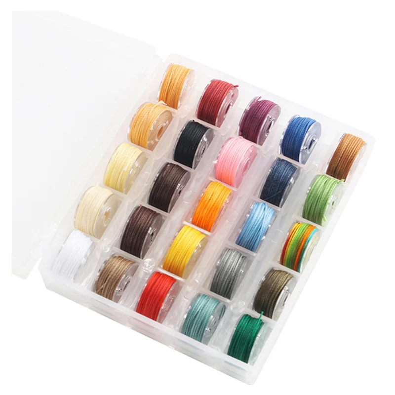 25 Colors/Wax Thread Polyester Thread Waxed Thread Box Set Woven Bracelet for Leather Craft Sewing DIY 0.45 0.55 0.65mm