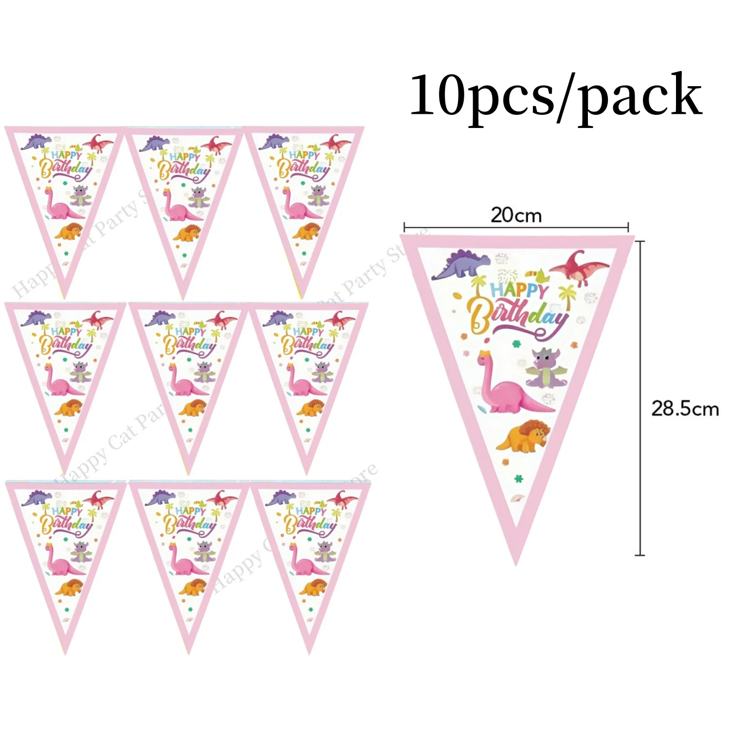 Dinosaurier Alles Gute zum Geburtstag Girlande Banner Party Flagge Banner Bunting Wimpel Girlande Flagge Kinder Party Gefälligkeiten Hängen Dekor Liefert – Detail 7