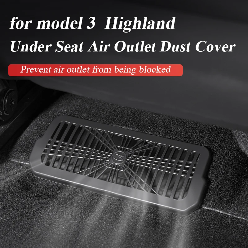 

for tesla model 3 highland 2024 Air conditioning vents Protective cover Under seat dust cover Anti-blocking Accessories