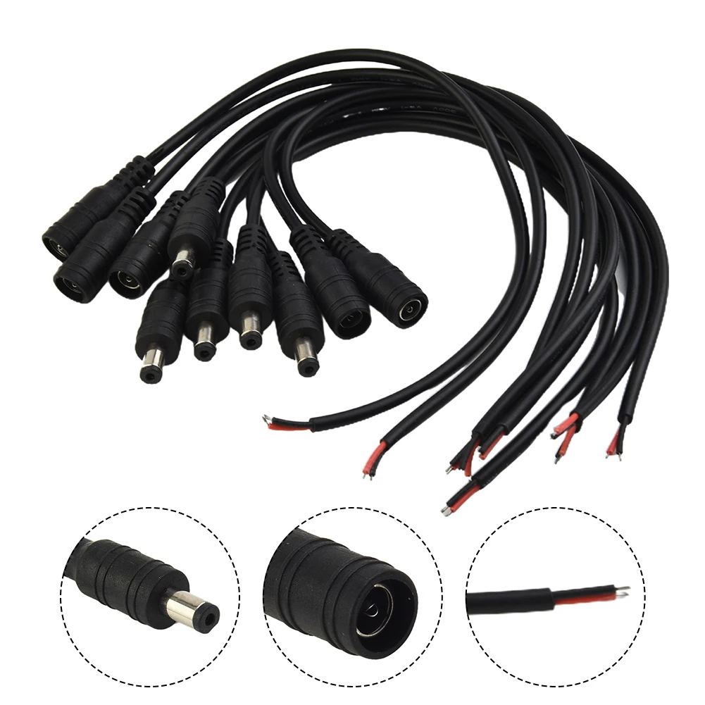 12V Male Female Connector Cable 5 Pairs DC Power Cable Kit for CCTV and LED Strip Light 12V Male Female Connector