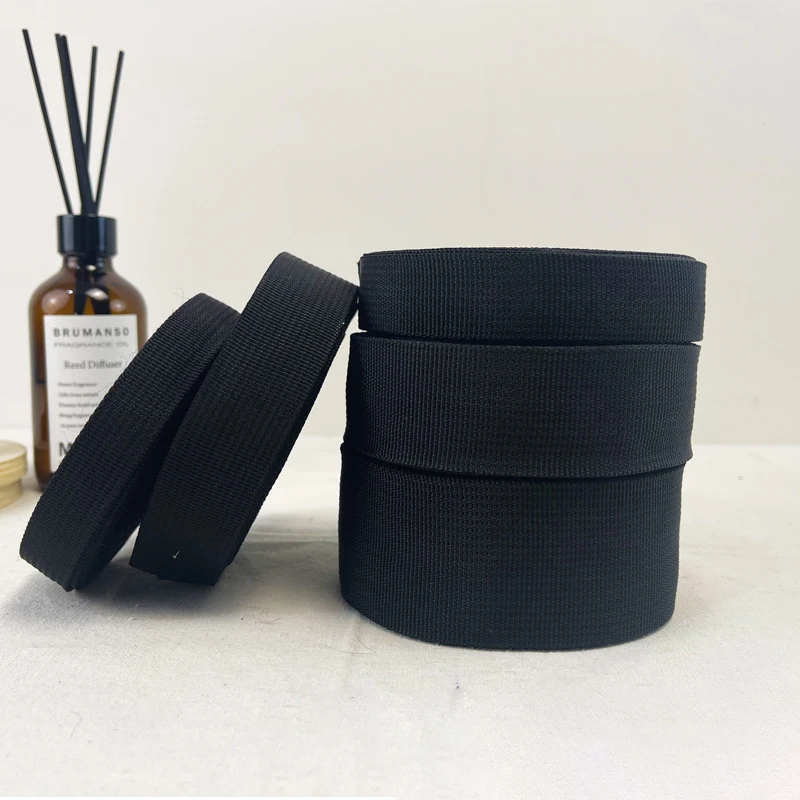 10M Black Nylon Webbing American Patterned Woven Belt Safety Belt Luggage Accessories Pet Traction Belt 20/25/32/38/50mm
