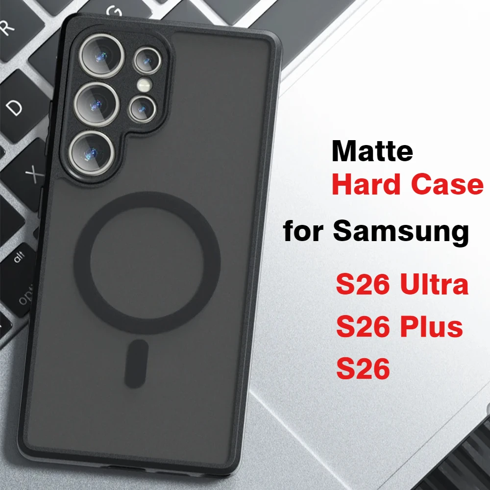 Luxuriöse magnetische matte Handyhülle für Samsung Galaxy S26 Ultra Hülle S26+ S26ultra S26Plus Vollständiger Linsenschutz Kabellose Ladeabdeckung