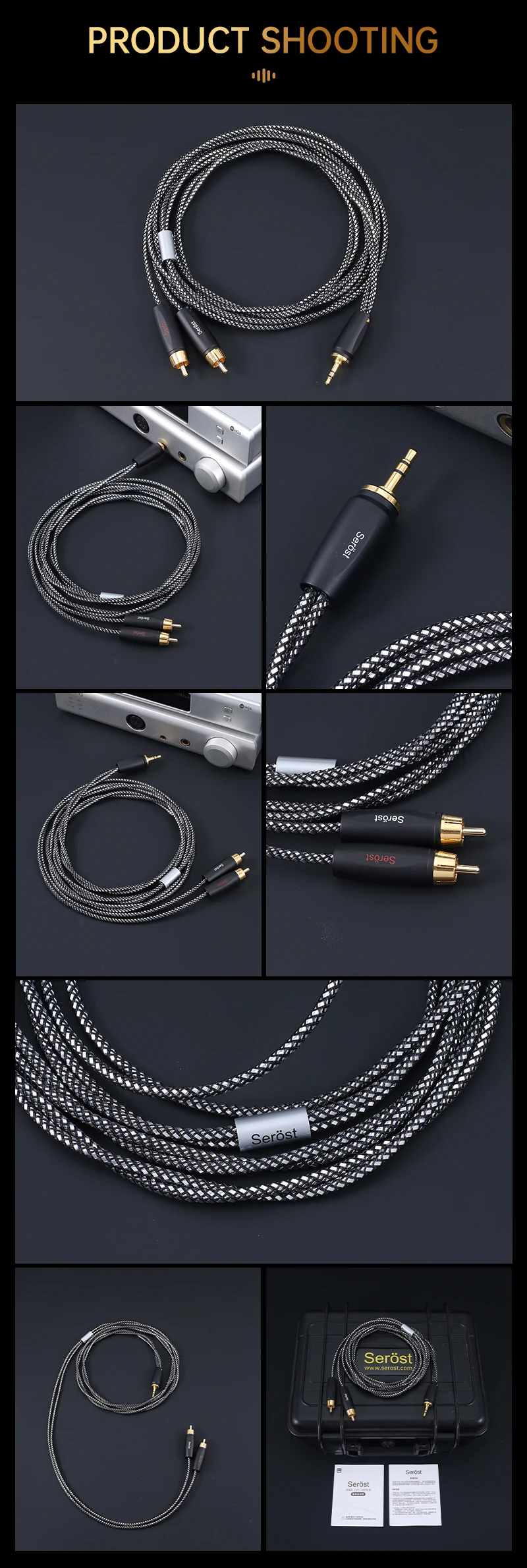 Serost Aurora Graphene OCC Kupfer-Audiokabel Typ C 3,5 mm 4,4 mm 6,5 mm Stereo auf Dual-RCA-Stecker für Musikplayer, Verstärker, Lautsprecher – Detail 8