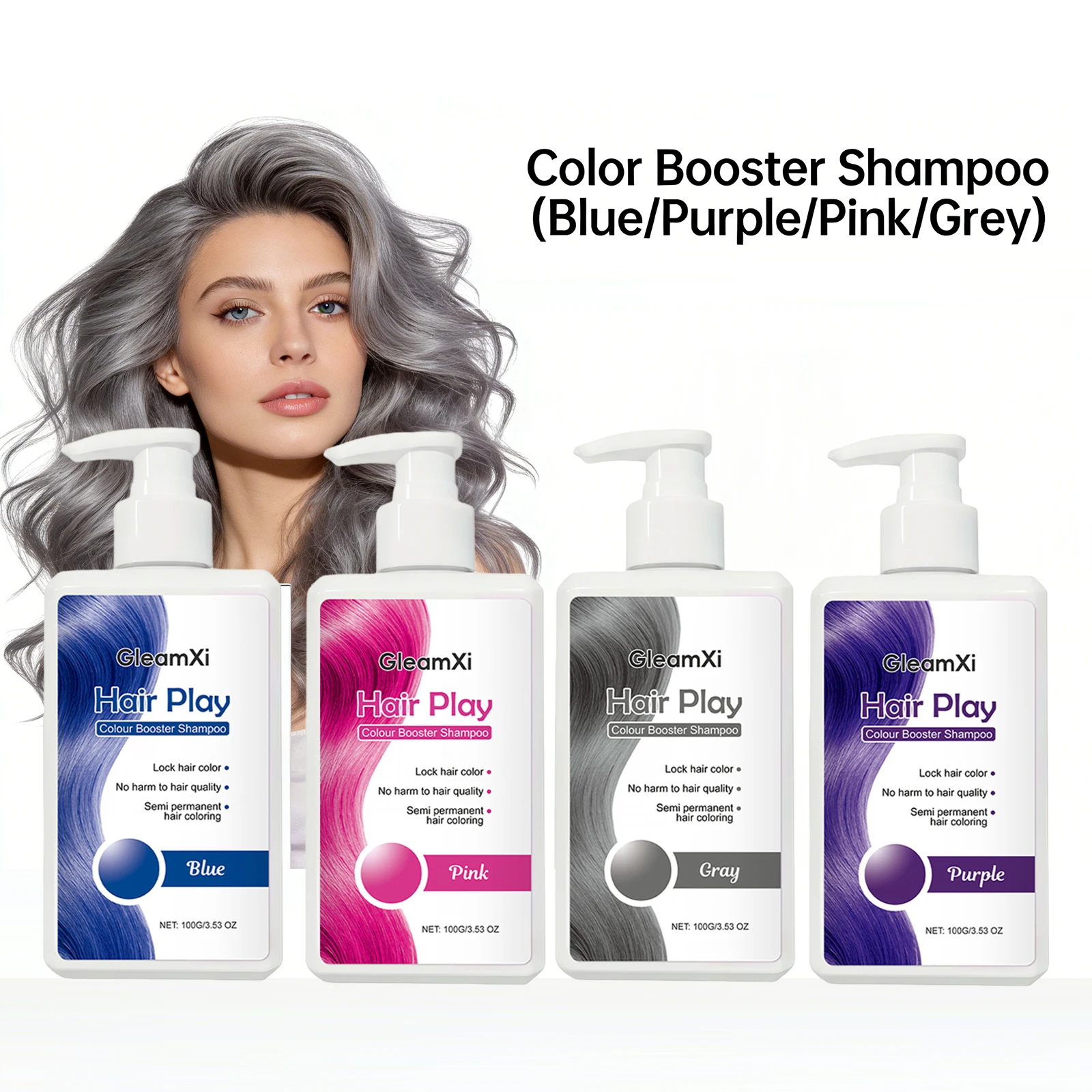 Champú Color Booster, Fijador del Color del Cabello, Realza el Color Semipermanente, No Daña el Cabello, No Irrita el Cuero Cabelludo, Champú para Peluquería