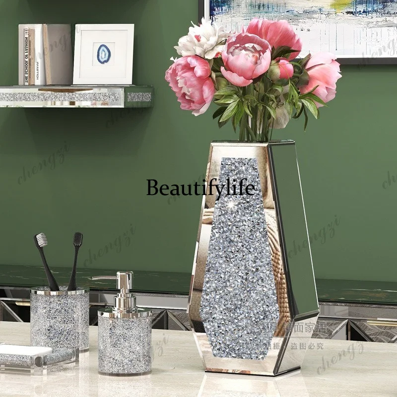 A95 European mirror vase flower arrangement ornament home decoration wedding flower arrangement ornament