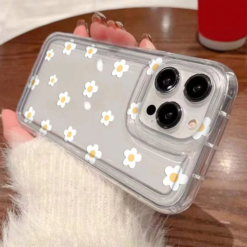 Summer Flowers Honey Bee Print Clear Case for Samsung A55 A54 5G A53 A35 A34 A15 A14 A13 S21 S22 S23 S24 S25 S26 Ultra FE Cover