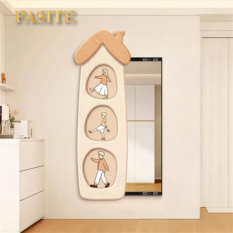 For Living Room Entrance Hidden Push Pull Full Length Mirror Decorative Painting Invisible Wall Mural Warm Home Decor Space