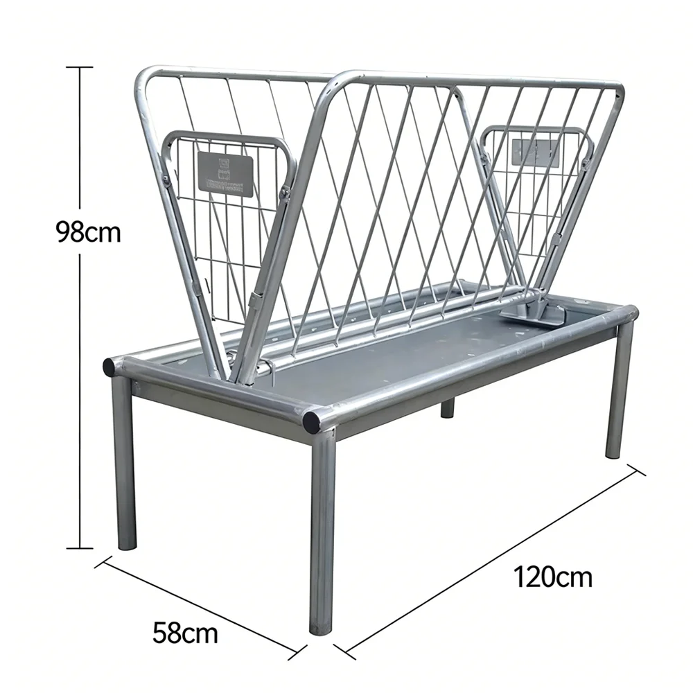 Sheep Forage Feeder with Pan Durable Horse Ponies Goats Calf Farm Trough