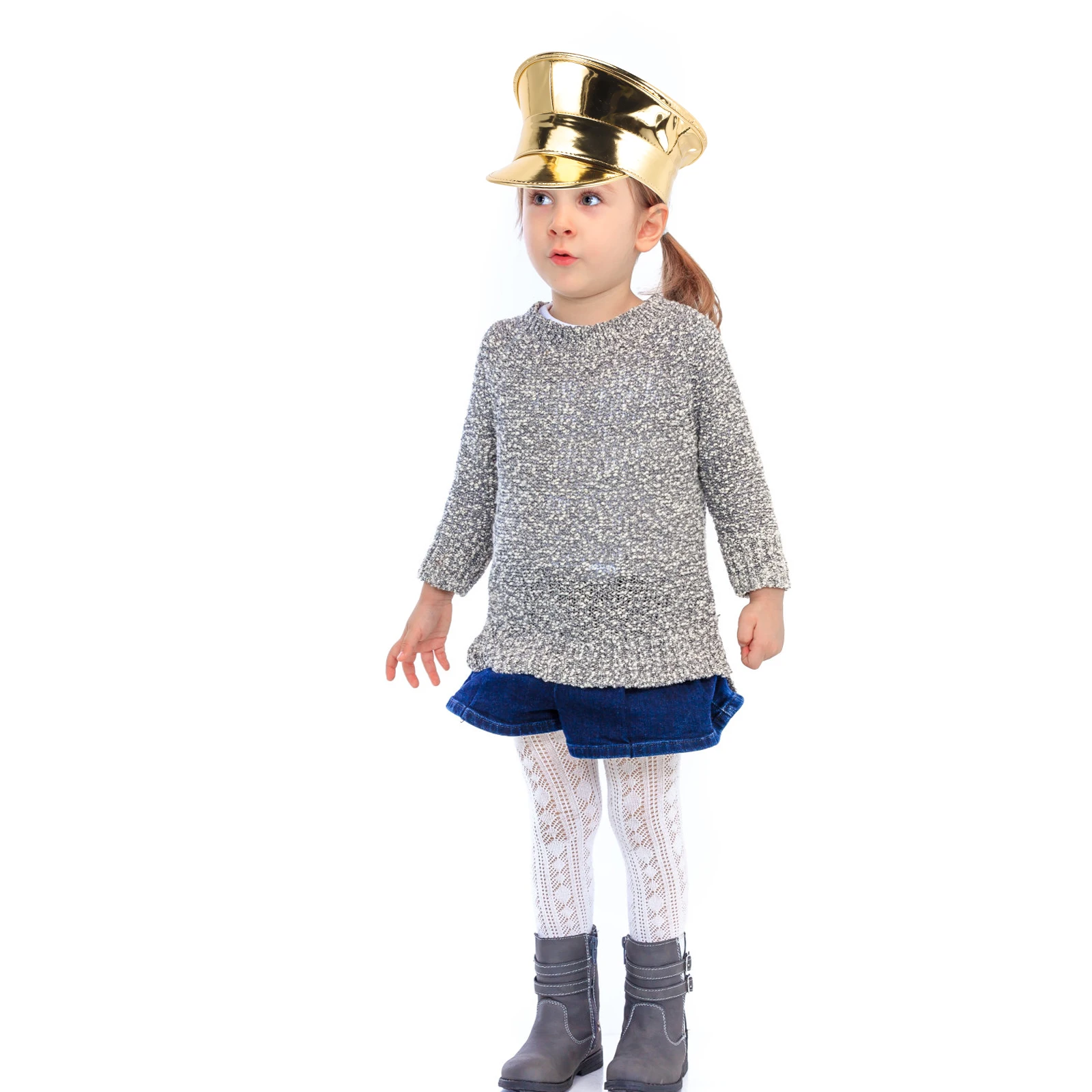 

Glossy Beret Hats Women Sailor Yacht Captain Costume Golden Pu Adult Navy Hat for Halloween Christmas Party Supplies