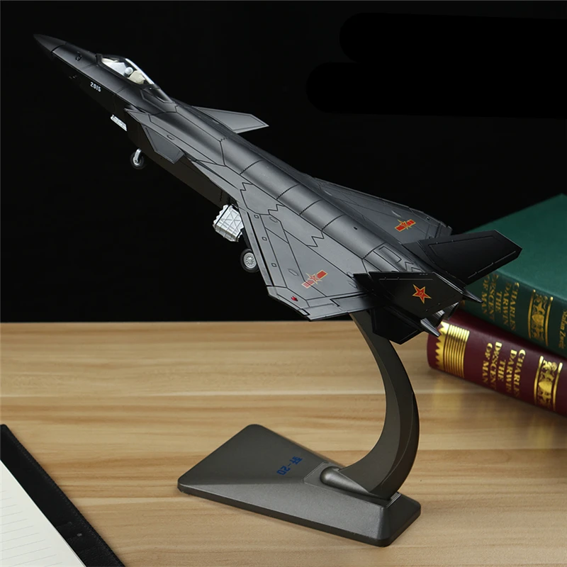 NEW Chengdu J-20 Alloy Stealth Fighter Aircraft Airplane Model Simulation Metal Fighter Battle Plane Model Sound Light Kids Gift