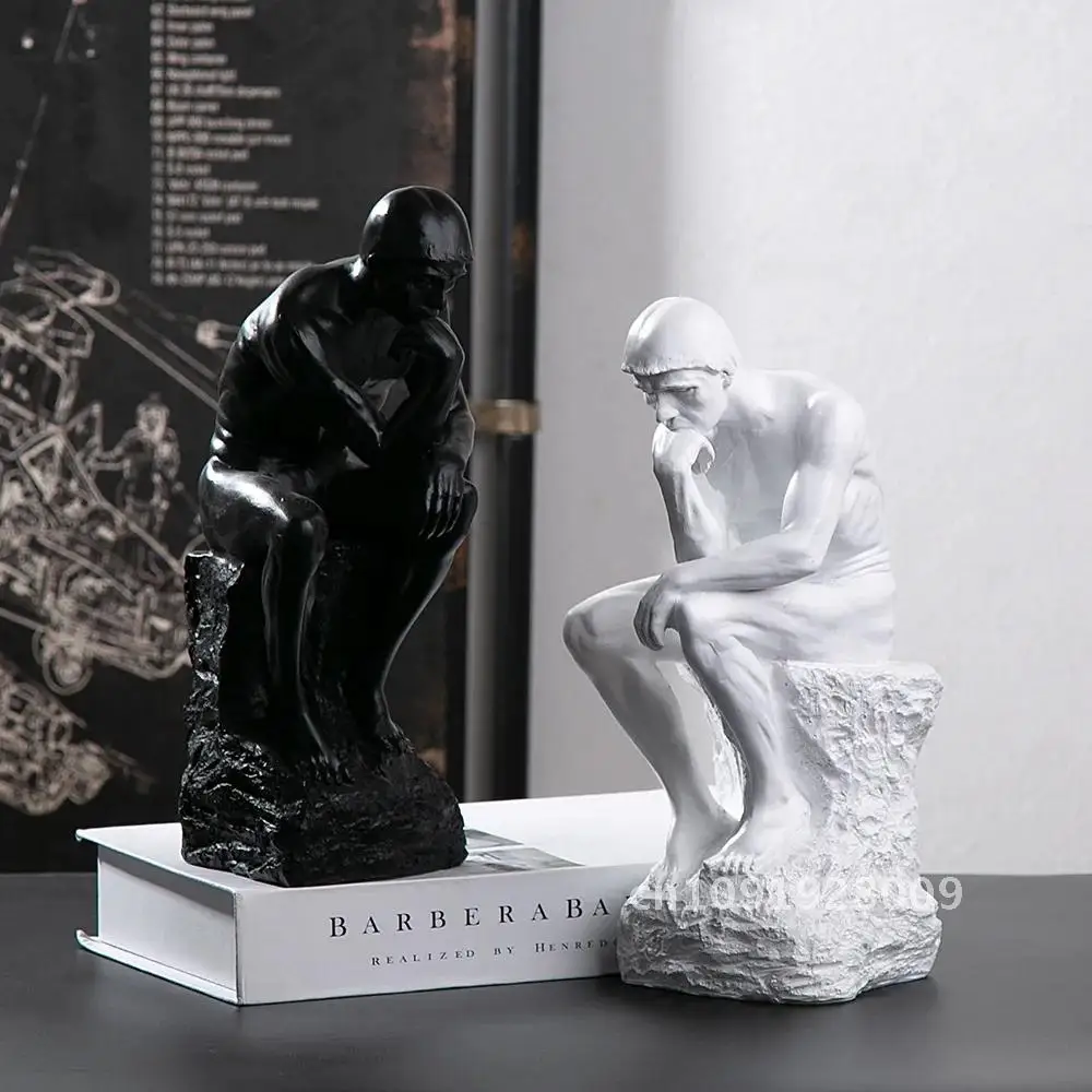 

Rodin’s The Thinker Statue Resin Creative Figure Contemplator Home Decor Room Study Living Room Office Sculpture Decoration