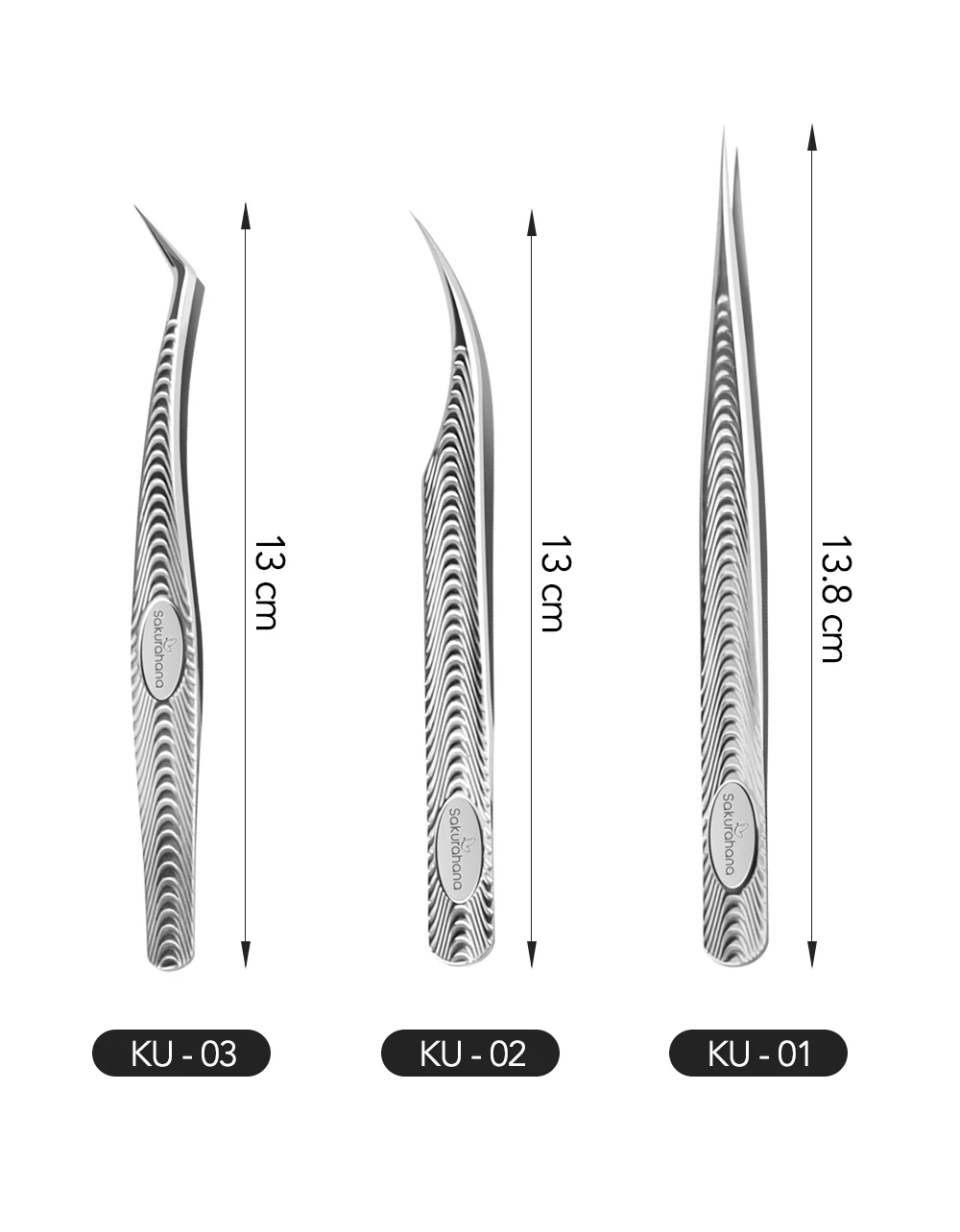 SAKURAHANA Antistatische Wimpernpinzette, professionelles, hochpräzises Volumenverlängerungs-Anti-Rutsch-Make-up-Werkzeug aus Edelstahl – Detail 4