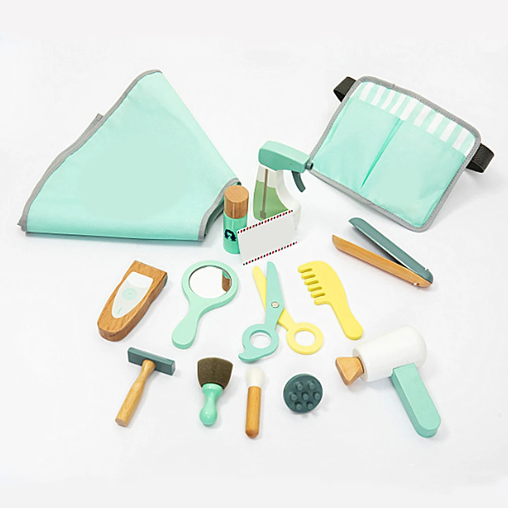 1Set Kinderen Kapsel Kit Educatief Fantasiespel Houten Kapper Tool Veilig Kinderen Leren Set Creatief Rollenspel