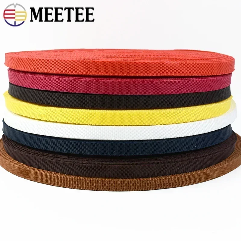 45Meters 10mm Meetee Polypropylene Webbing Band Bag Backpack Decorative Ribbon Strap Pet Collar Tape Sewing Material Accessories