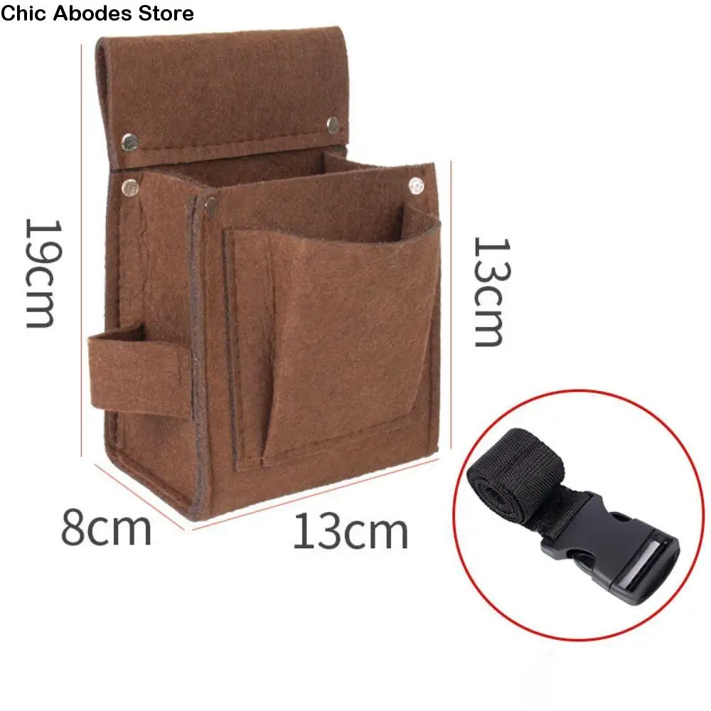 

Chemical Fabric Belt Tool Kit Rivet Reinforcement Large Capacity Tool Waist Bag Wear-resistant Brown Carpenter's Nail Bag