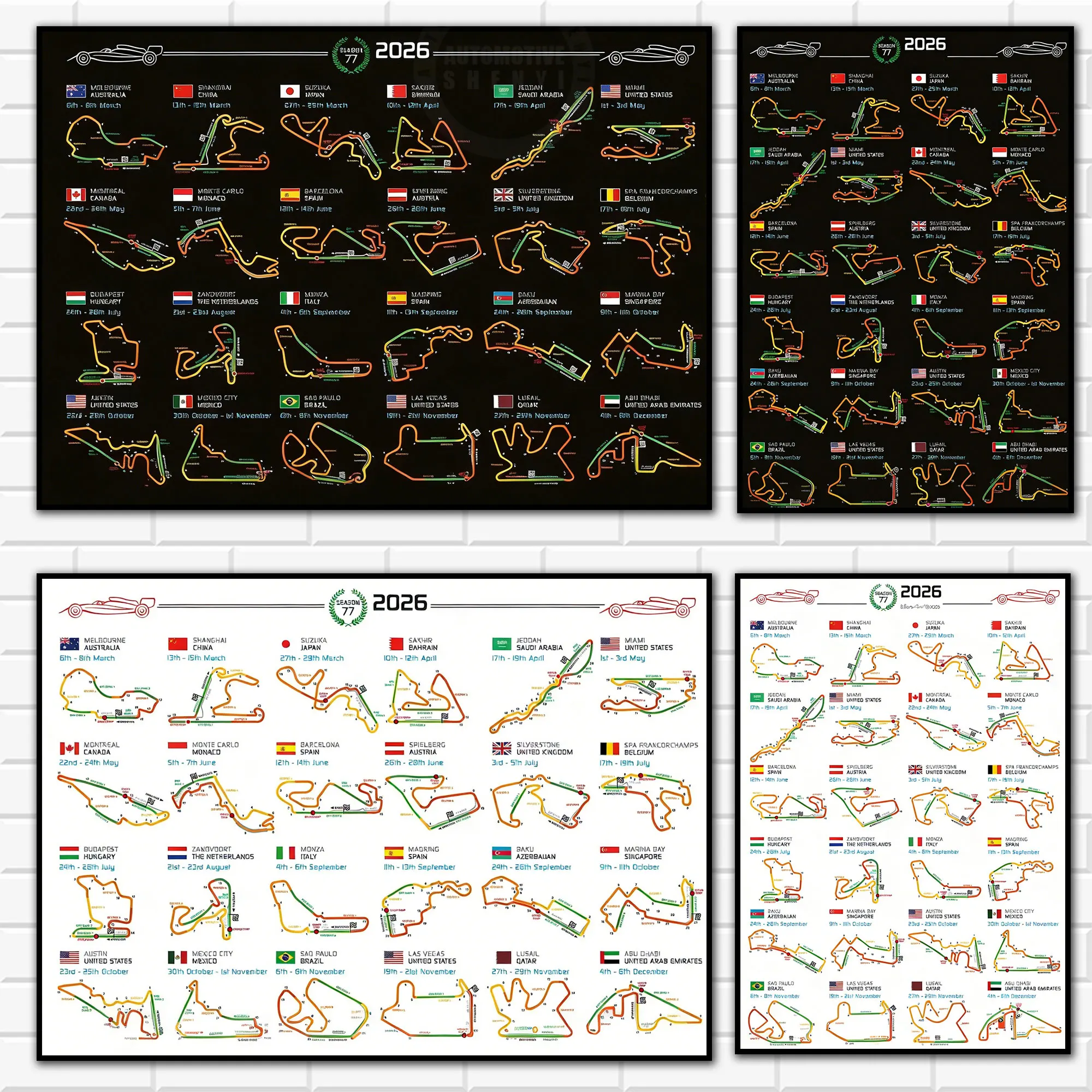 Постер-с-календарем-сезона-f1-2026-на-черном-или-белом-фоне-минималистичный-настенный-декор-для-дома-с-изображением-трассы-f1-и-элементами-автоспорта