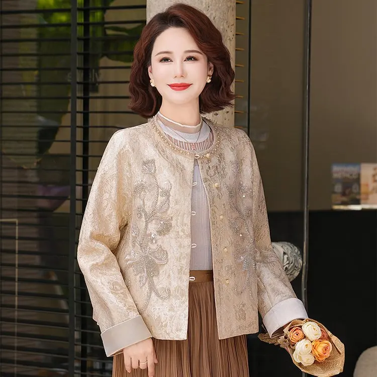 New Chinese style coat women's autumn temperament is thin and age-reducing versatile 2509-XB091-A660