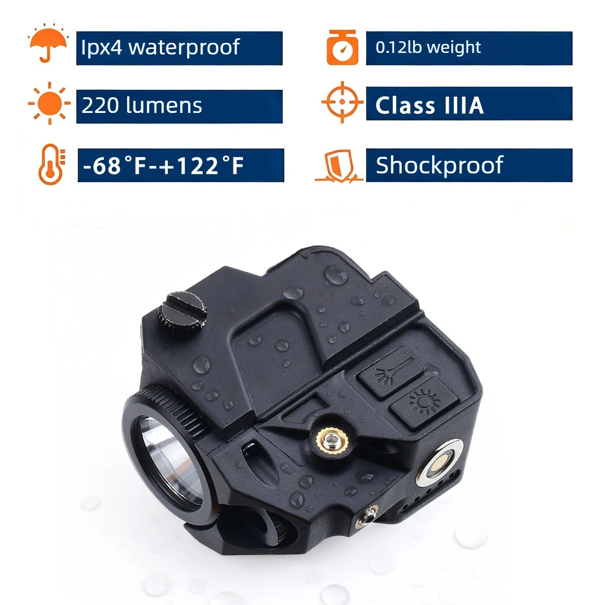 Linterna táctica LED compacta con puntero láser para pistola - imagen 2