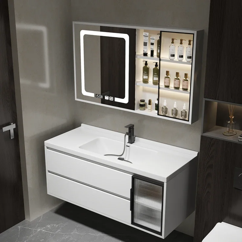 Mirror Bathroom Cabinets Storage Makeup Organizer Narrow Vanity Bathroom Cabinets Multipurpose Gabinete Home Furniture