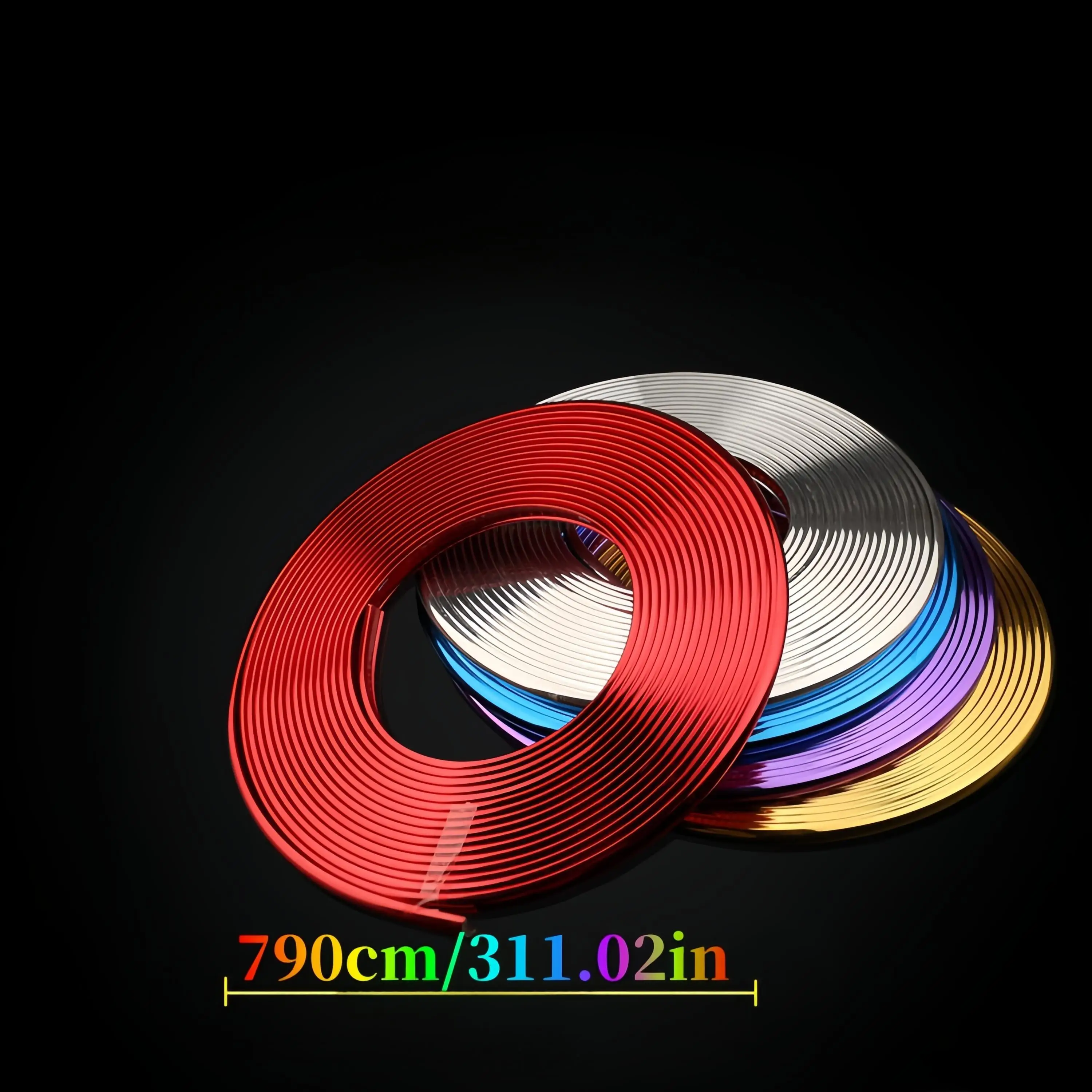 7.9-meter Car Wheel Hub Protective Strip, PVC Tire Rim Scratch Cover & Decorative Molding, Enhances Vehicle Appearance