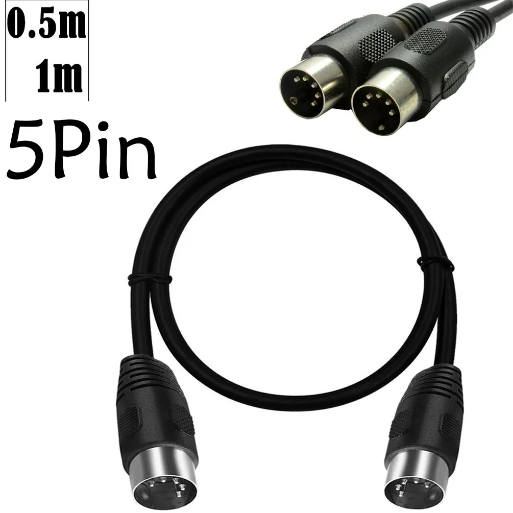 0,5m 1m 5-Pin MIDI-Kabel 90 Grad DIN Stecker auf Stecker Verlängerungskabel für Keyboard Synthesizer Audio-Interface Studio-Equipment