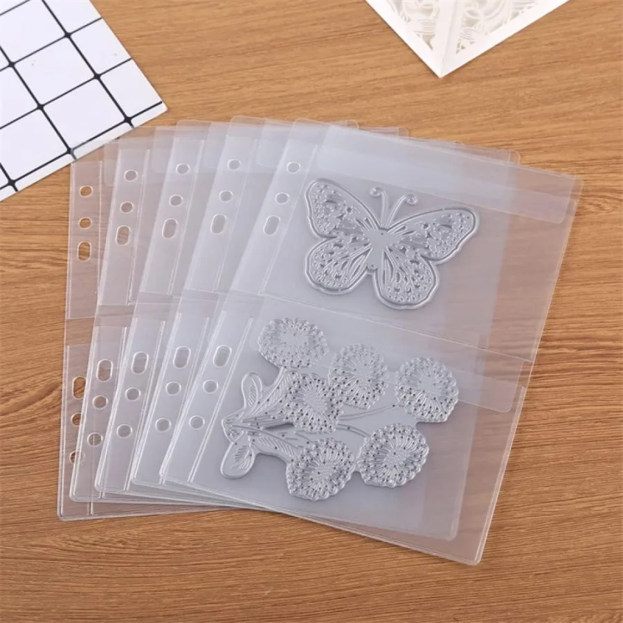 

10 Pack A5 Size Plastic Binder Pockets6 Holes Waterproof PVC Folde Loose Leaf Bag forBudgeting Loose Leaf Bags Planner Insert P