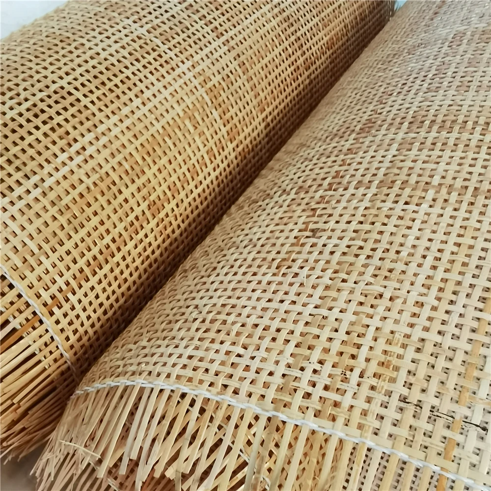 70CM/75CM/80CM X 15 Meters 2mm Checkered Natural Indonesian Real Rattan Wicker Cane Webbing Wardrobe Shoe Cabinet Repair