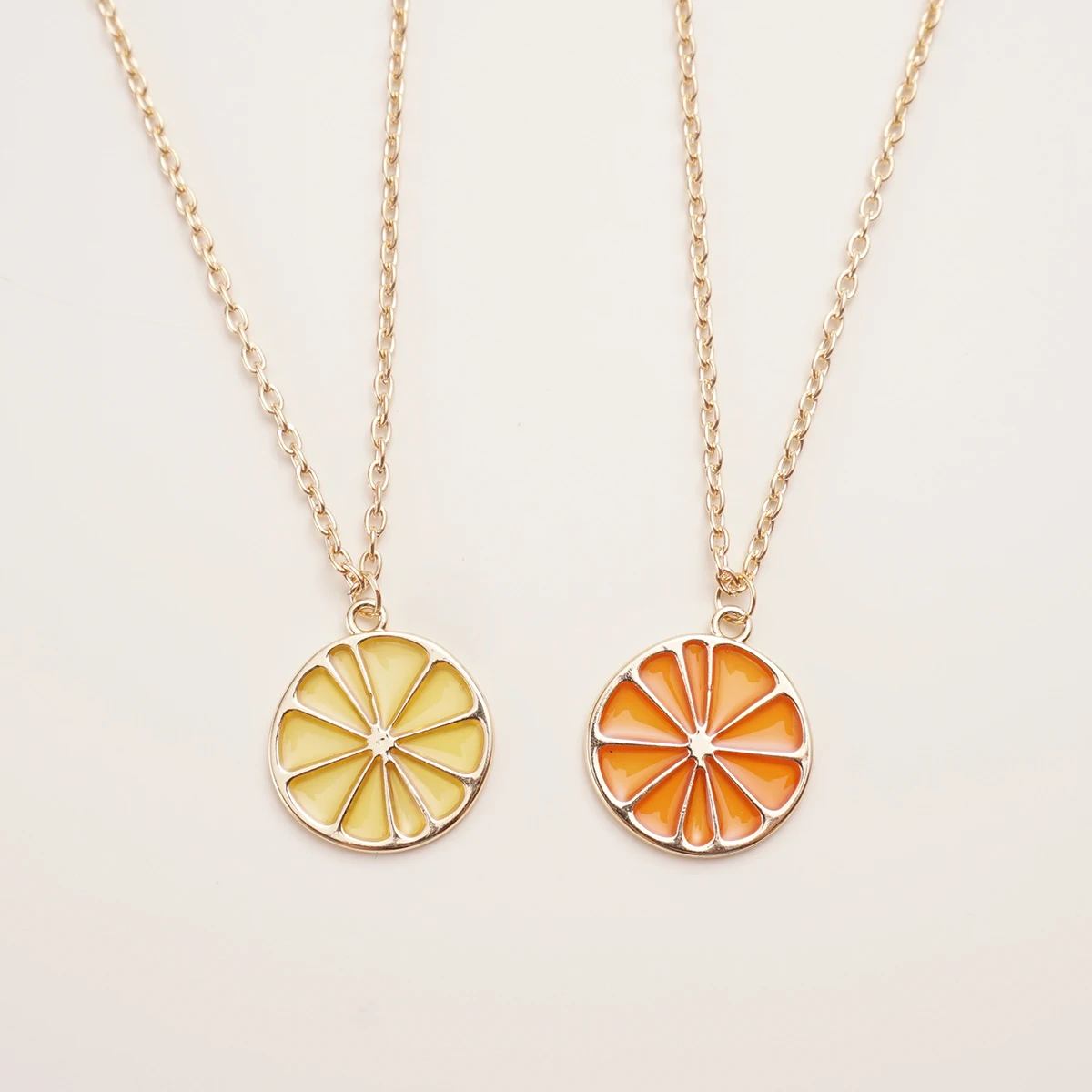 1 Pc Lemon Fruit Pendant Necklace For Women Cut Adjustable Pendant Necklace Fashion Jewelry Accessories Gift