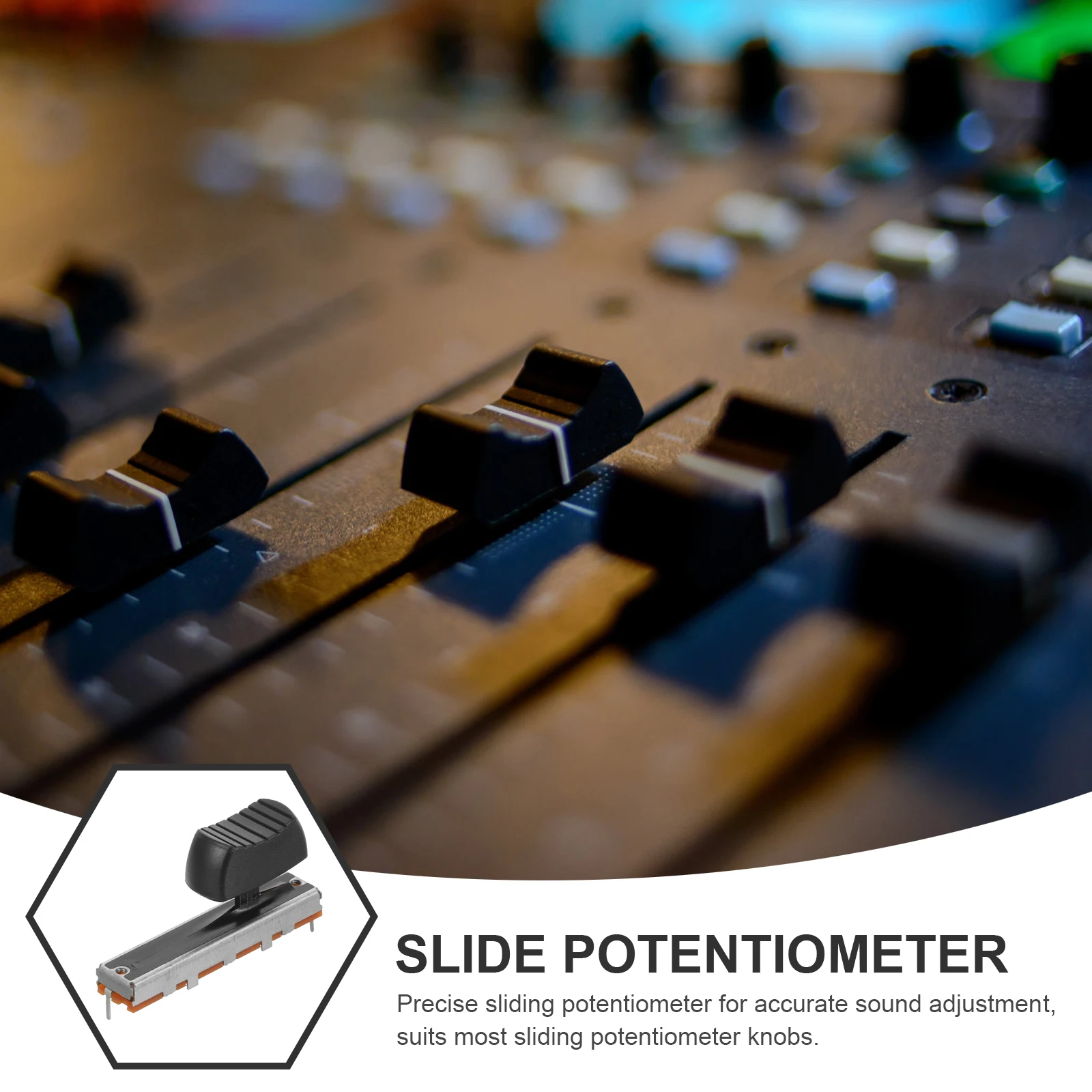 

4Pcs Sliding Potentiometers Linear Metal 45mm Volume Mixer Sound Card Console Tuning Replacement Potentiometer Tool