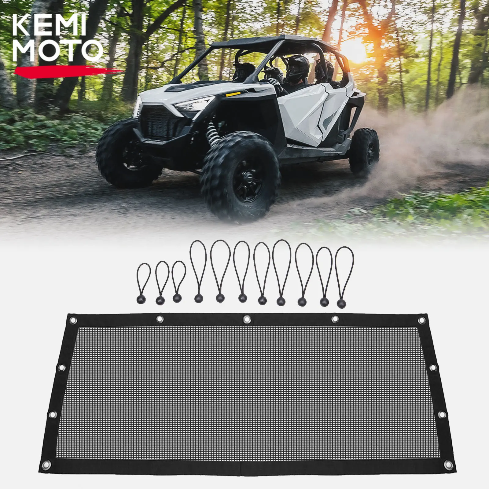 KEMIMOTO 후면 창문 쉐이드 그물, 폴라리스 RZR PRO XP / XP 4 2020-2023 블랙 여름, 나일론 자외선 방지