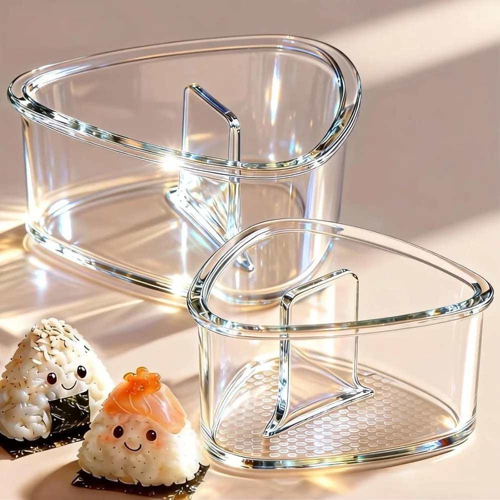 

2PCS Clear Large Onigiri &Triangle Rice Ball Mold for Sushi – Non-Stick, BPA-Free, Sushi press Mold for Bento Boxes and Lunches