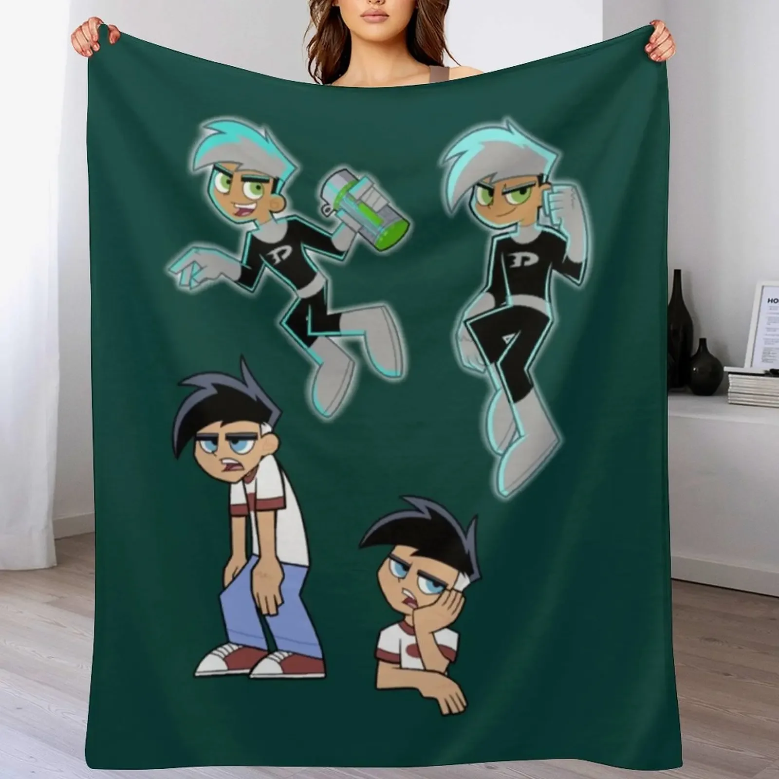 

danny phantom Throw Blanket Flannel Fabric Summer Thins Blankets Sofas Of Decoration Blankets
