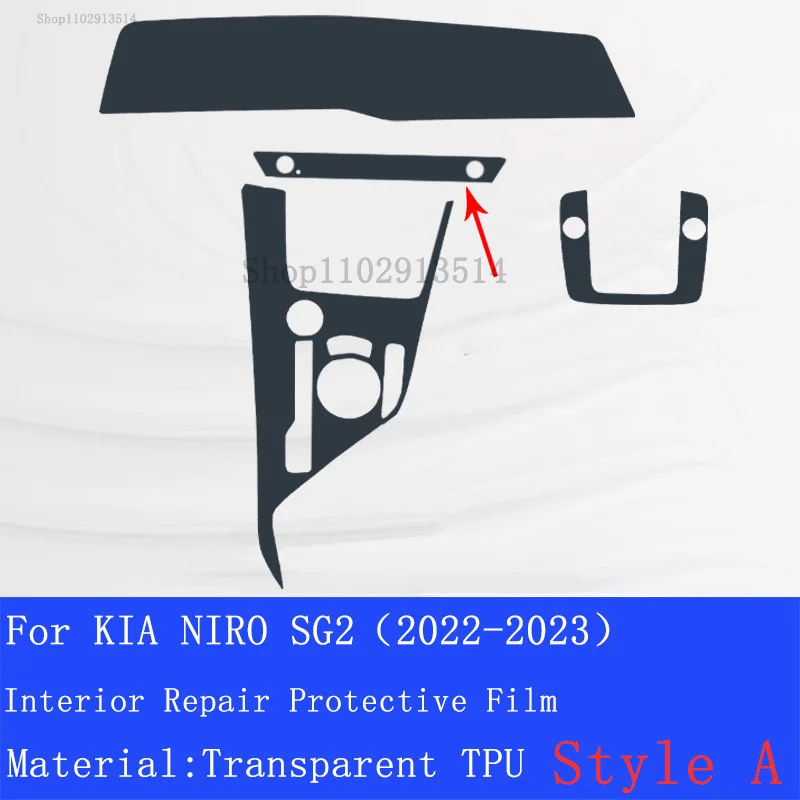 For KIA NIRO SG2 2022-2023 Car Interior GPS Navigation LCD Screen TPU Protective Film Protector Decoration Stickers 5