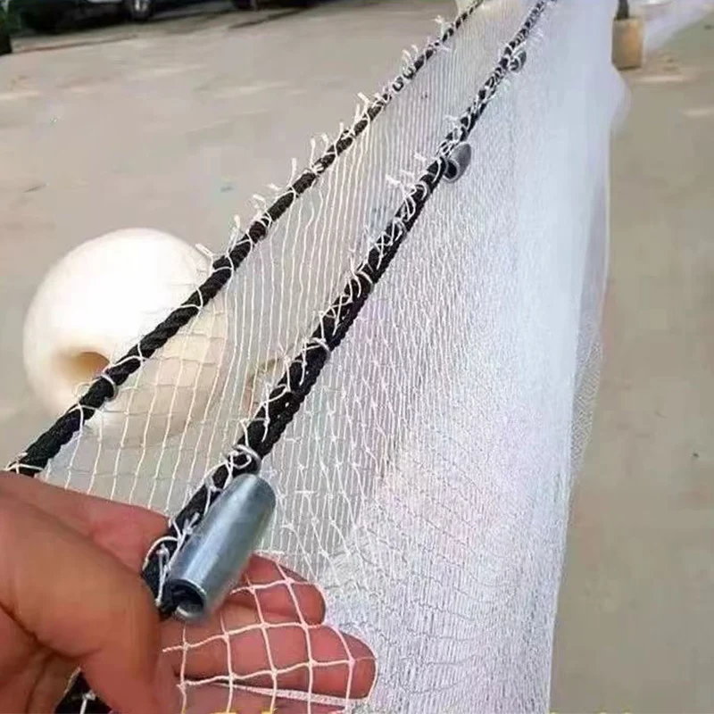

Lawaia White Multifilament Fishing Trawl Net with Iron Sinker Foam Floats Fish Ponds Dragnet Pull-net 10m Railing Netting