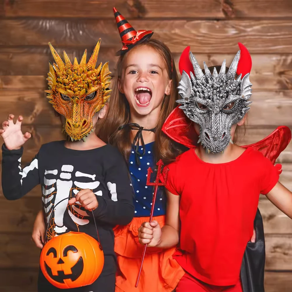 Horror Drago Maschera di Halloween Mardi Gras Festa di Carnevale Schiuma PU 3D Drago Maschera Masquerade Puntelli Cosplay Accessori di abbigliamento
