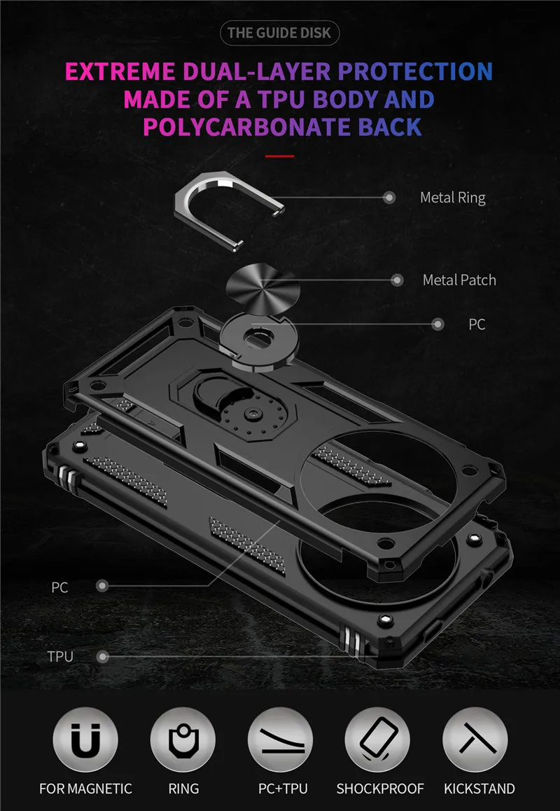 For Xiaomi Redmi A3 4G Case Rugged Armor Phone Case For Redmi A3 A 3 RedmiA3 4G Magnetic Ring Holder Shockproof Cover