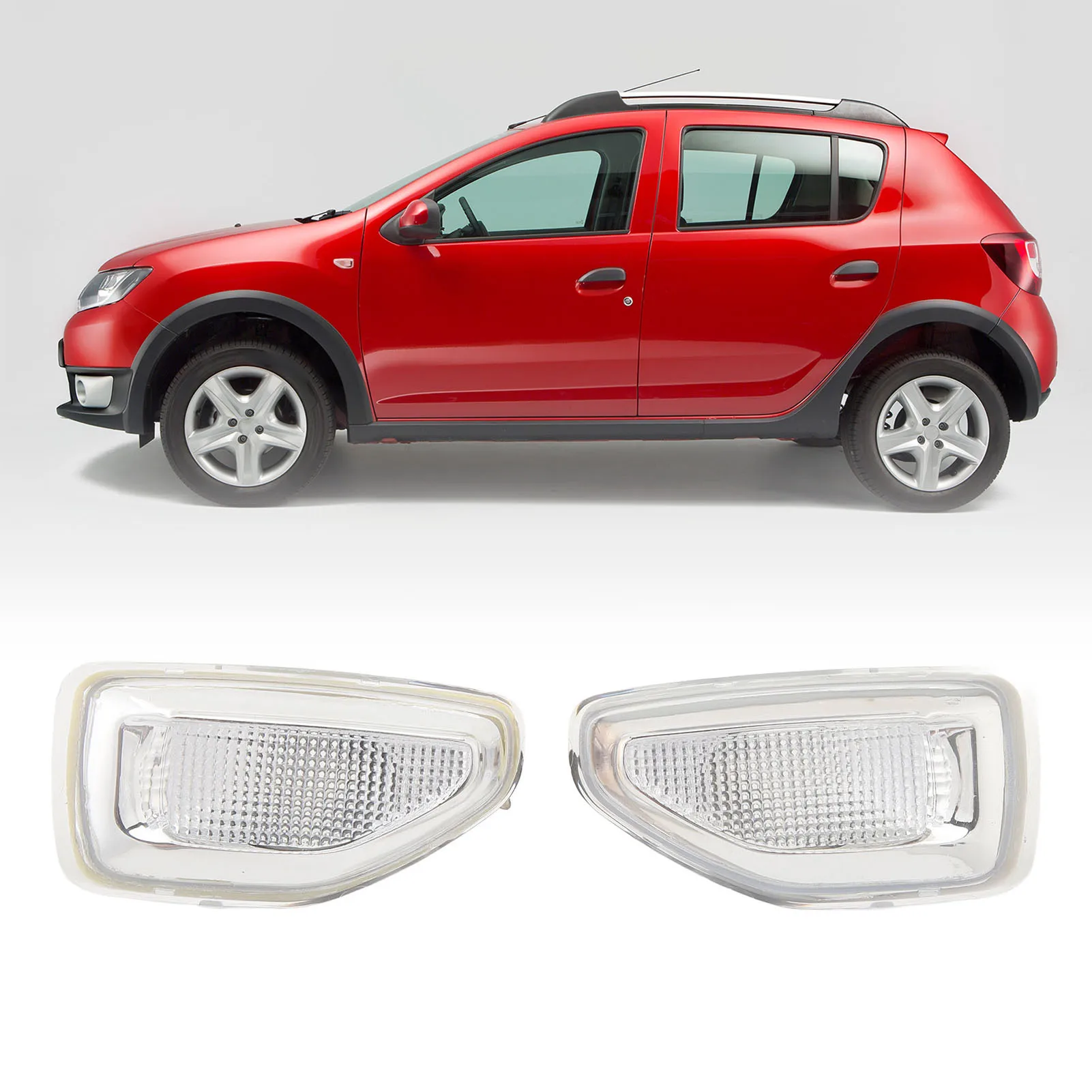 Car Side Marker Lamp Turn Signal Light Without Bulb 261651140R Replacement for Dacia Sandero Stepway MK2 Pre-Facelift 2013-2016