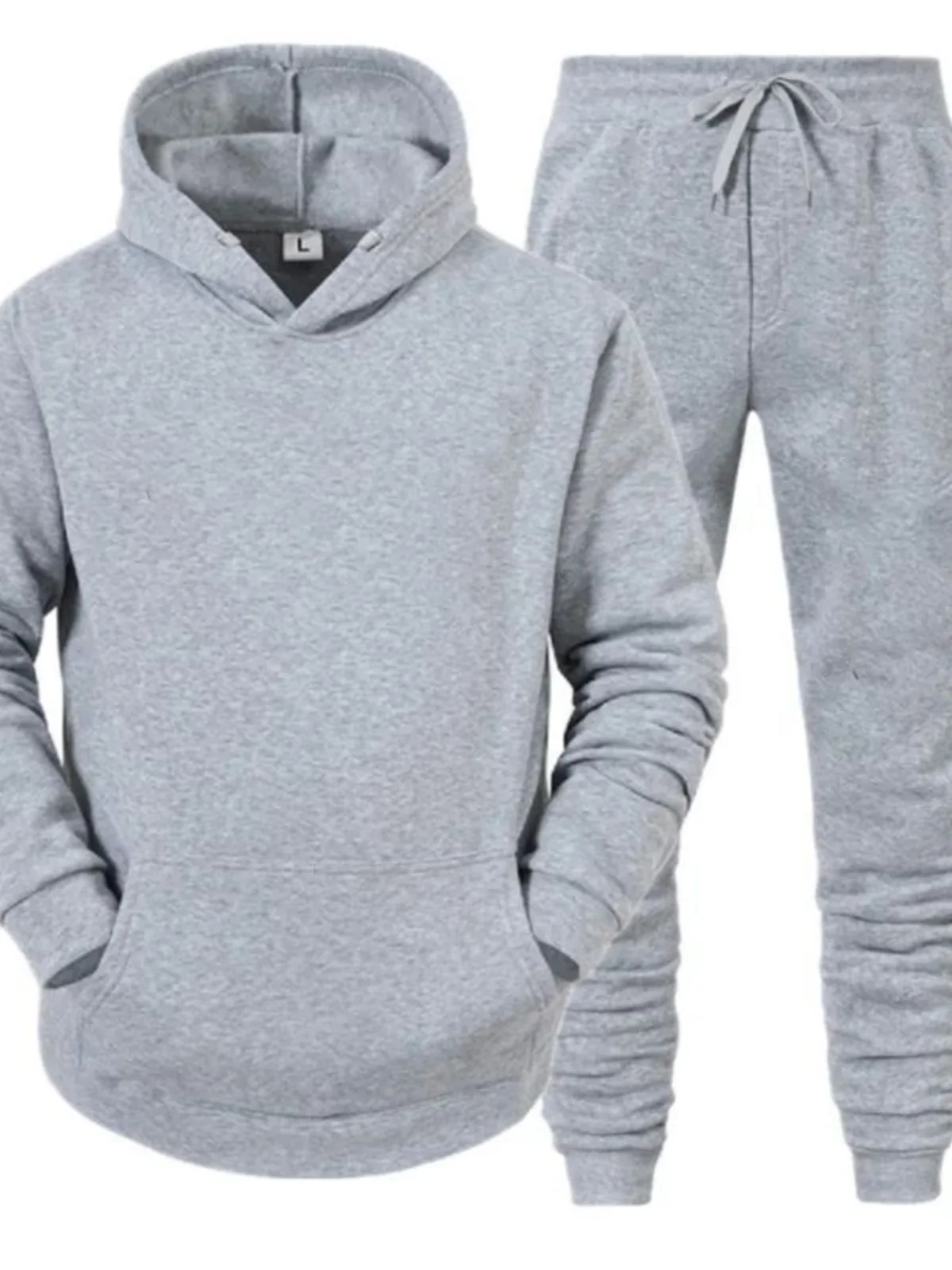 

Спортивный комплект с капюшоном, однотонный, с длинными рукавами, повседневная одежда для молодежи, осенний сезон, удобный комплект из толстовки и брюк
