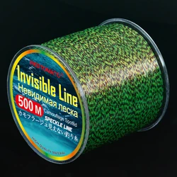 500m Monofilament Invisible Fishing Line 3D Nylon Bionic Spotted Fluorocarbon Coated Speckle Line Carp Algae Fishing Tools Pesca